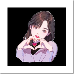 I love you heart gesture Posters and Art